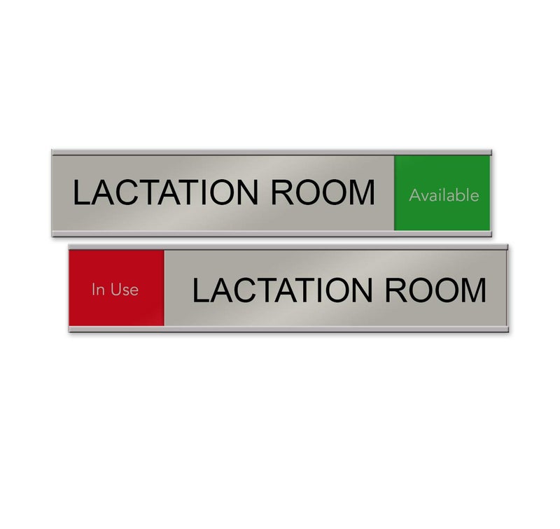 NapTags Lactation Room Slider Sign"10 x 2""Available/in Use" (Red/Green) - Image 1
